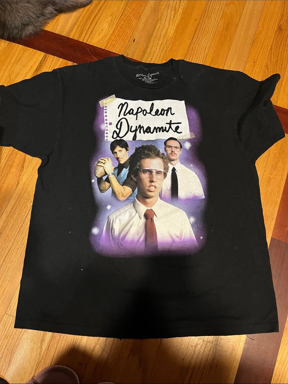Napoleon Dynamite Black Graphic Tee - Movie Poster Design